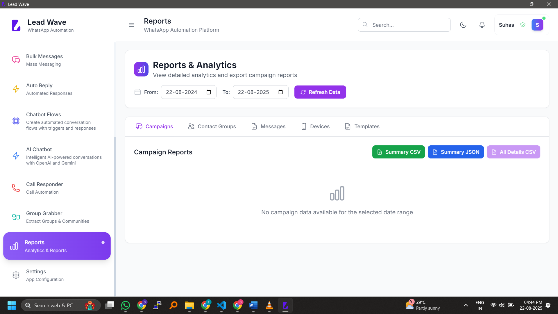 Reports & Analytics screenshot