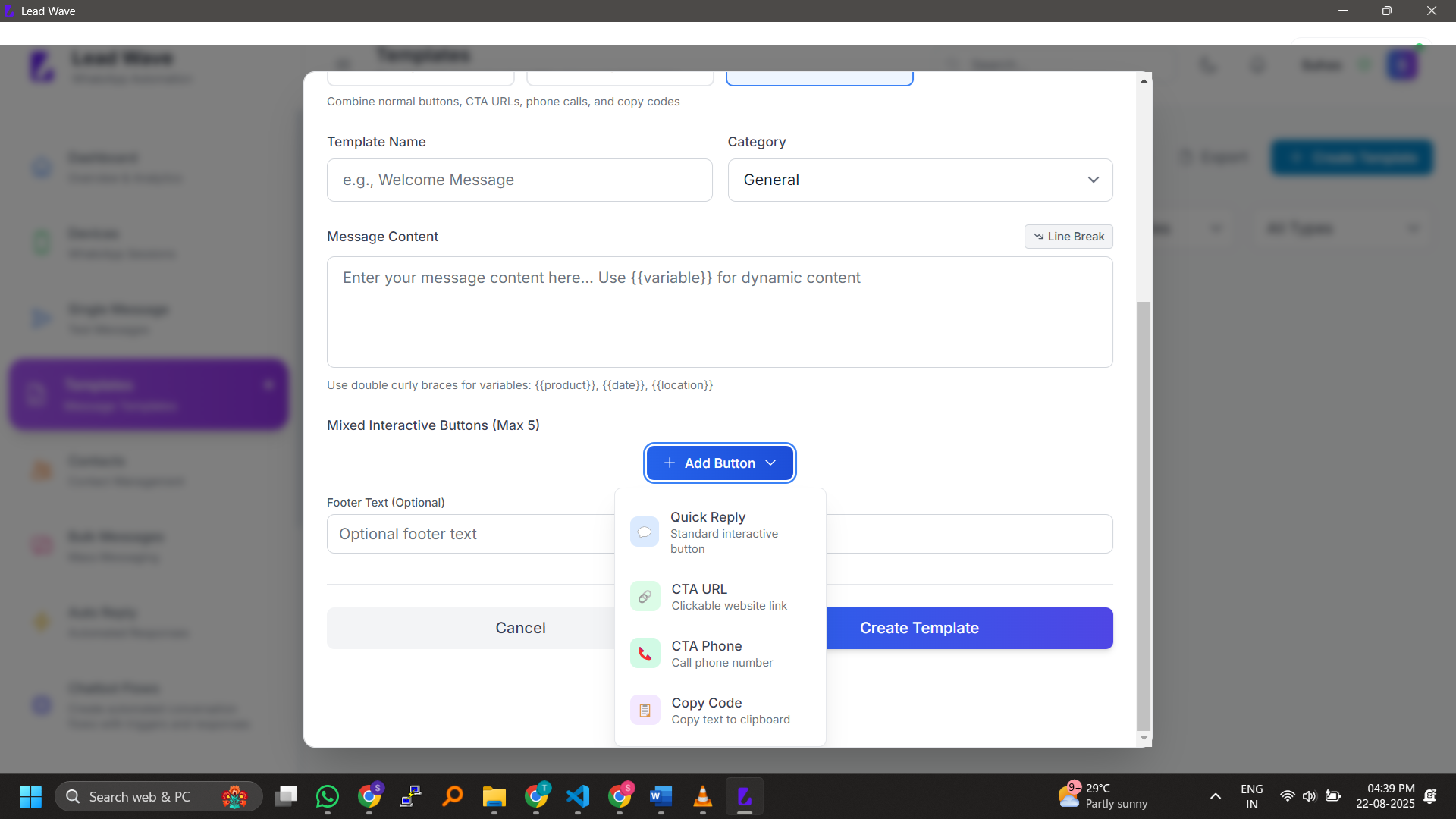 Interactive Buttons screenshot